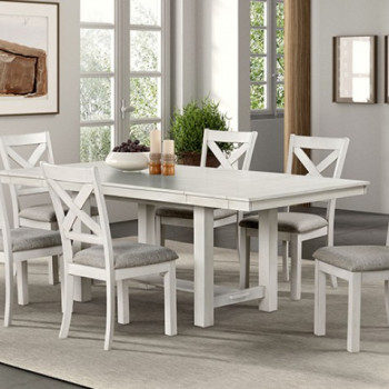 FM3429WH-T-7PC 7PC SETS Ferrone Dining Table + 6 Side Chairs