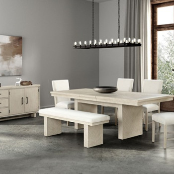 FM3410NT-T-TABLE-6PC 6PC SETS Hagerman Dining Table + 4 Side Chairs + Bench