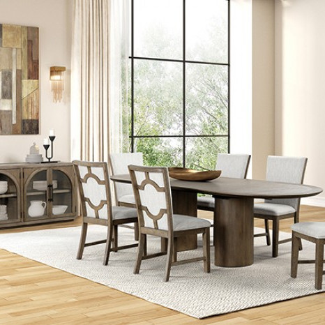 FM3411AK-OT-TABLE-7PC 7PC SETS Clements Dining Table + 6 Side Chairs