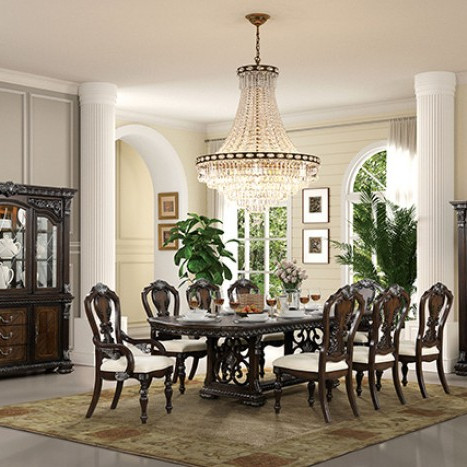 FM31002DB-T-TABLE-9PC 9PC SETS Promenade Dining Table + 2 Arm Chairs + 6 Side Chairs