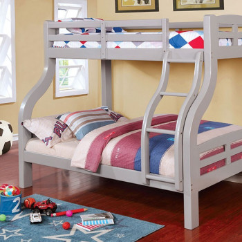 CM-BK618GY-BED Solpine Twin/Full Bunk Bed
