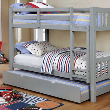 CM-BK929GY-BED Cameron Twin/Twin Bunk Bed, Gray