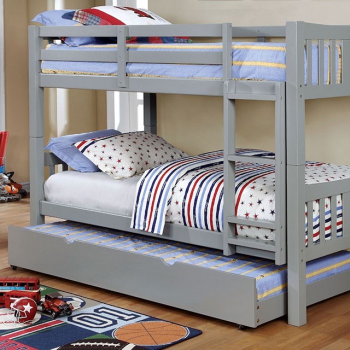 CM-BK929GY-BED Cameron Twin/Twin Bunk Bed, Gray