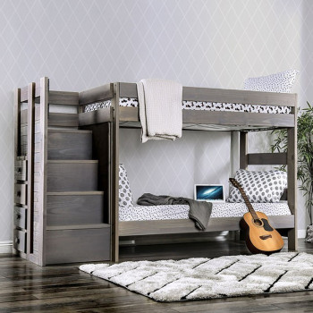 AM-BK102GY-BED-SLAT Ampelios Twin/Twin Bunk Bed