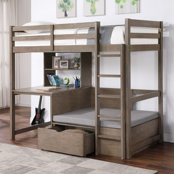 CM-BK828GY-BED Callistus Twin/Workstation Loft Bed