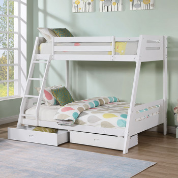 FM-BK003WH-BED Emilee Twin/Full Bunk Bed