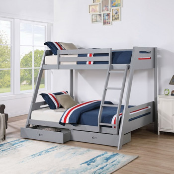 FM-BK003GY-BED Emilee Twin/Full Bunk Bed