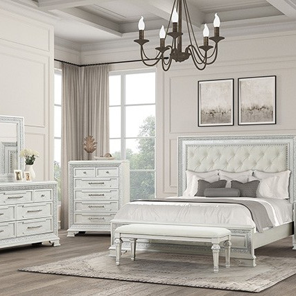 FM70000WH-F-EK-4PC 4PC SETS Stella Mia E.King Bed