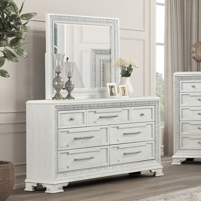 FM70000WH-D Stella Mia Dresser w/Jewelry Box