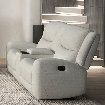 CM9988BG-LV-M Giraldus Manual Recliner Loveseat w/ Console