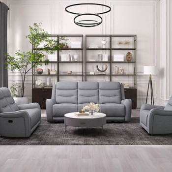CM9987GY-SF-M-2PC 2PC SETS Matthias Manual Sofa + Loveseat