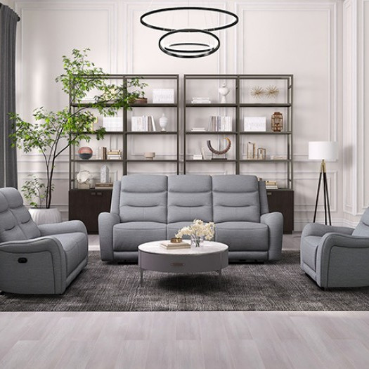 CM9987GY-SF-M-3PC 3PC SETS Matthias Manual Sofa + Loveseat + Recliner