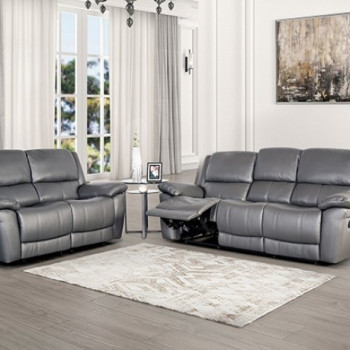 FM69003DG-SF-M-2PC 2PC SETS Glarus Sofa Manual Recliner + Loveseat
