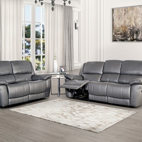 FM69003DG-SF-M-2PC 2PC SETS Glarus Sofa Manual Recliner + Loveseat