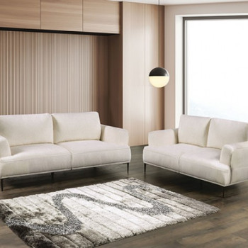 FM63007WH-SF-2PC 2PC SETS Gladbach Sofa + Loveseat