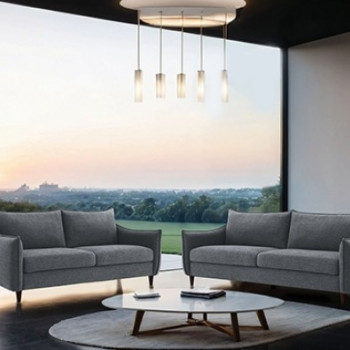 FM61004GY-SF-2PC 2PC SETS Vermon Sofa + Loveseat