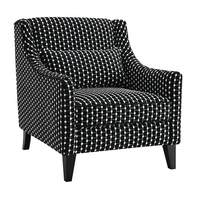 FM61007BK-CH-SQ Viviani Accent Chair w/ 1 Kidney