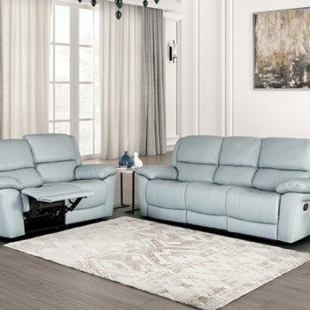 FM69003BL-SF-M-2PC 2PC SETS Glarus Sofa Manual Recliner + Loveseat