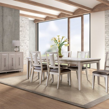 FM3399WH-T-7PC 7PC SETS Hinwitz Dining Table + 6 Chairs