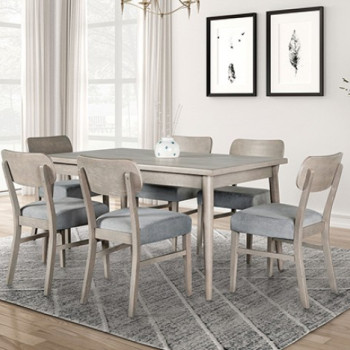 FM3201GY-T-7PC 7PC SETS Keynes Dining Table + 6  Side Chairs