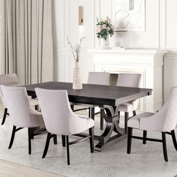 FM3200BK-T-7PC 7PC SETS Gosport Dining Table + 6 Arm Chairs