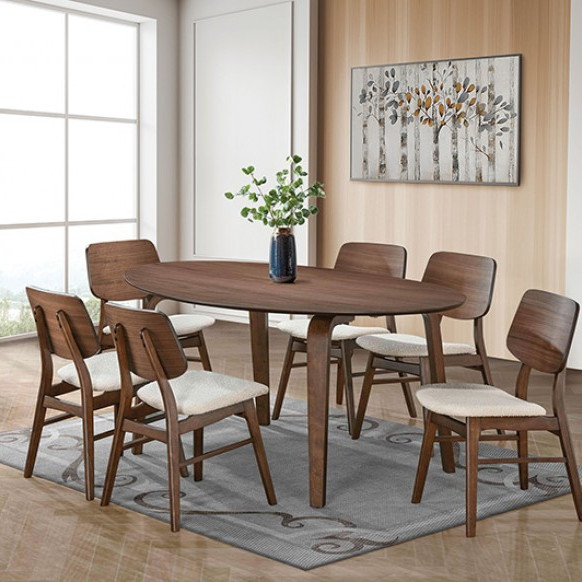 FM3212WN-T-TABLE-7PC 7PC SETS Narvik Dining Table + 6 Side Chairs