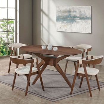 FM3211WN-T-TABLE-5PC 5PC SETS Ebikon Oval Dining Table + 4 Side Chairs