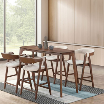 FM3211WN-PT-5PC 5PC SETS Ebikon Counter Ht. Table + 4 Counter Stools