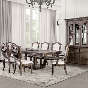 FM3418AK-T-TABLE-9PC 9PC SETS Seven Oaks Dining Table + 2 Arm Chairs + 6 Side Chairs