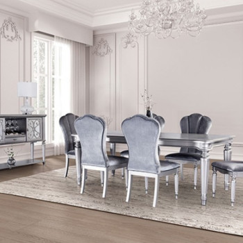 FM3416SV-T-7PC 7PC SETS Melodi Parc Dining Table + 6 Side Chairs