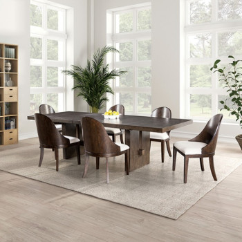 FM3420BR-T-TABLE-7PC 7PC SETS Morden Dining Table + 6 Side Chairs
