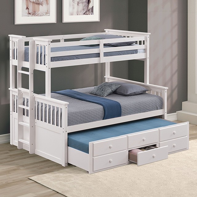 FM-BK458F-WH-BED University Twin/Full Bunk Bed