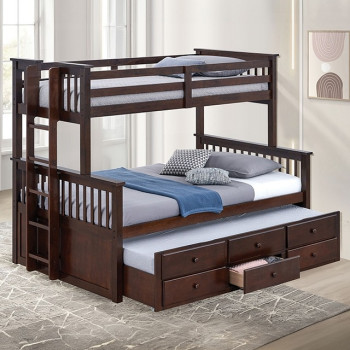 FM-BK458F-DW-BED University Twin/Full Bunk Bed