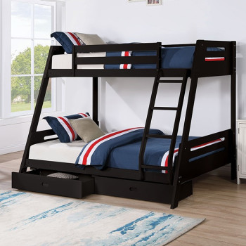 FM-BK003BK-BED Emilee Twin/Full Bunk Bed