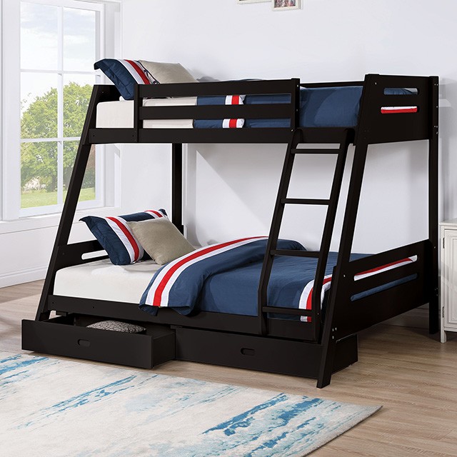 FM-BK003BK-BED Emilee Twin/Full Bunk Bed