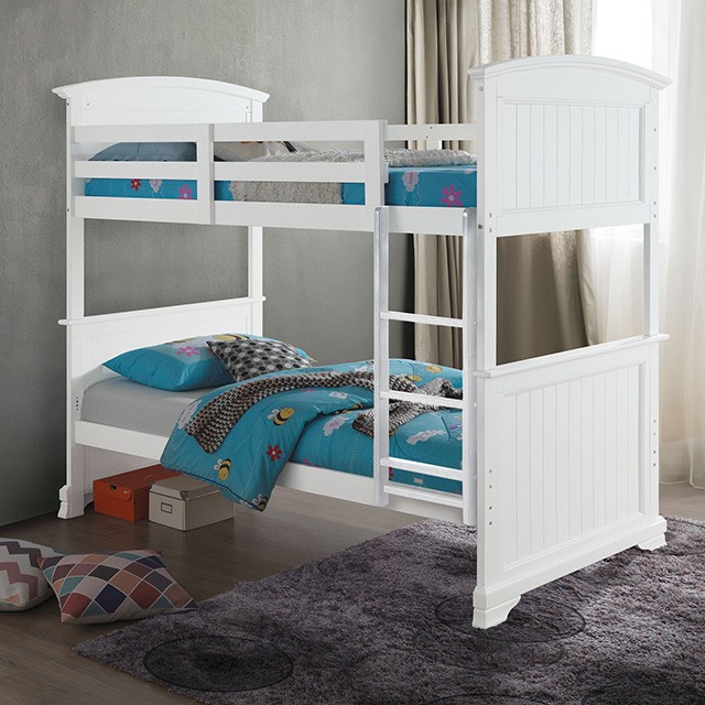 FM-BK107WH-F-BED Albano Twin/Full Bunk Bed