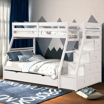 FM-BK611WH-BED Ellington Twin/Full Bunk Bed
