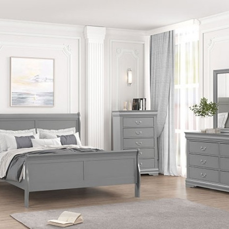 FM7866GY-F-4PC 4PC SETS Louis Philippe Full Bed