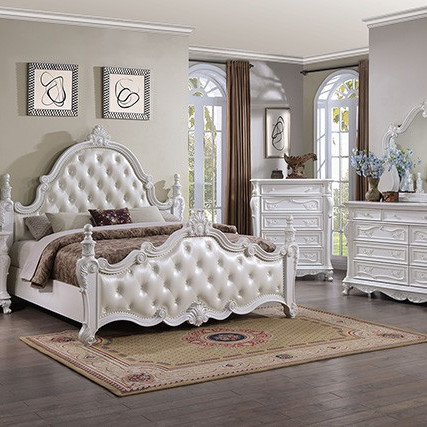 FM7637WH-Q-4PC 4PC SETS CREMONA Queen BED