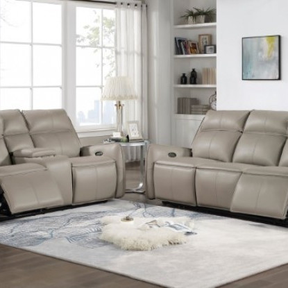 CM6544LG-2PC 2PC SETS GREYSTONE POWER SOFA + LOVESEAT