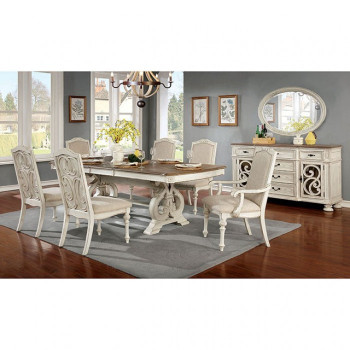 CM3150WH-T-7PC 7PC SETS ARCADIA DINING TABLE + 4 SIDE CHAIRS + 2 ARM CHAIR