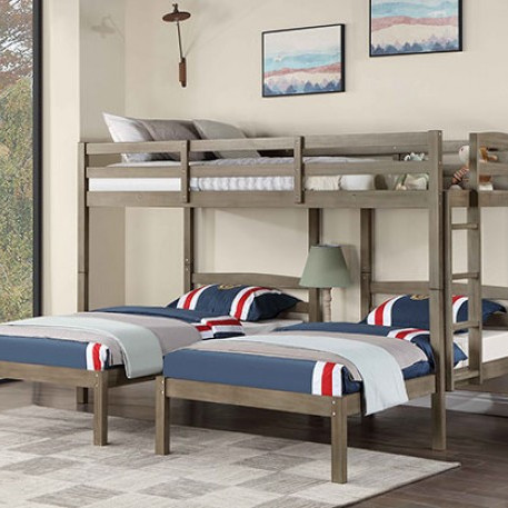 FOA-BK659GY HORTENSE TRIPLE TWIN BED