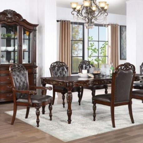CM3256CH-T-7PC 7PC SETS NOUVELLE DINING TABLE + 2 ARM CHAIRS + 4 SIDE CHAIRS