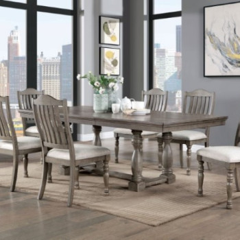 CM3254GY-T-7PC 7PC SETS NEWCASTLE DINING TABLE + 6 SIDE CHAIRS