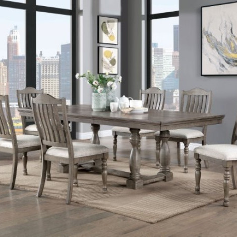 CM3254GY-T-7PC 7PC SETS NEWCASTLE DINING TABLE + 6 SIDE CHAIRS