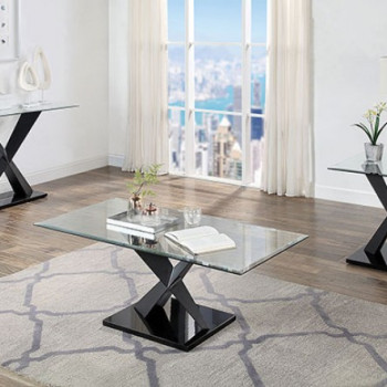 CM4191BK-3PK 3PC SETS XANTHUS COFFEE TABLE + SOFA TABLE + END TABLE