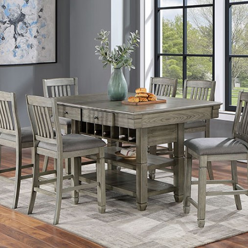 CM3512GY-PT-7PC 7PC SETS ANAYA COUNTER HT. TABLE + 6 COUNTER HT. CHAIRS