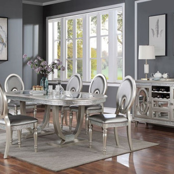CM3541SV-T-9PC 9PC SETS CATHALINA DINING TABLE + 8 SIDE CHAIRS