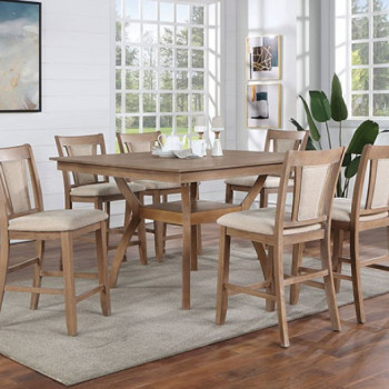 CM3984NT-PT-7PC 7PC SETS UPMINSTER COUNTER HT. TABLE + 6 CHAIRS