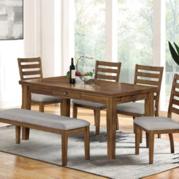 CM3259WN-T-6PC 6PC SETS RAPIDVIEW DINING TABLE + 4 SIDE CHAIRS + BENCH